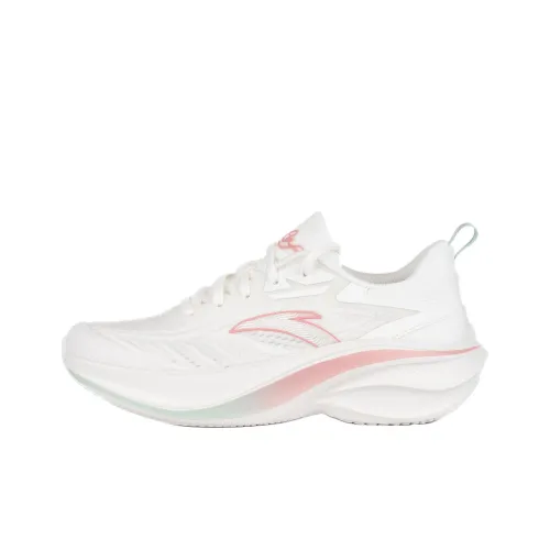 Anta Leaf 1.0 Non slip Wear resistant Shock Absorption Low Top Casual Running Shoes Women's White Pink