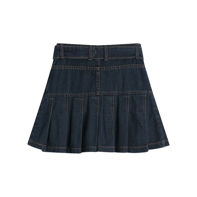 PAIN OR PLEASURE Denim Short Skirts Women's Blue-1