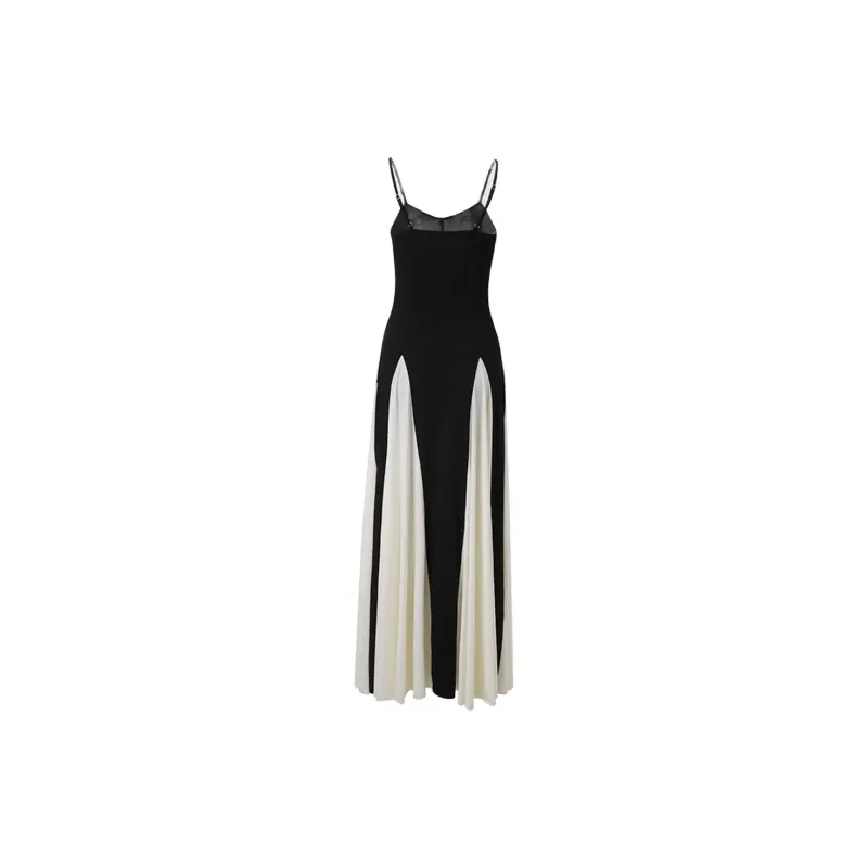 FLIM Slip Dresses Women's Black White-1