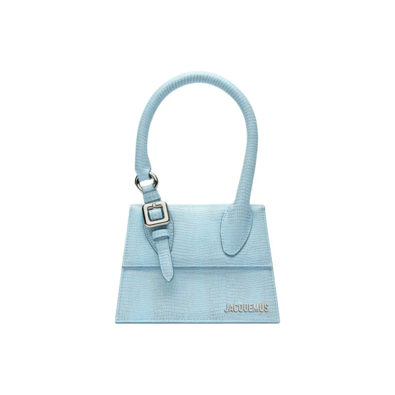 Jacquemus Calfskin Shoulder Bag Crossbody Bag Handbag Medium Size Women's Light Blue-0