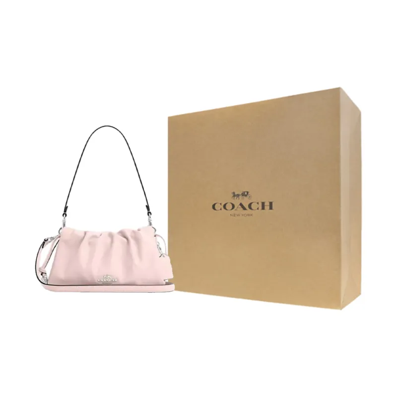 COACH Faye Leather Shoulder Bag Medium Size Women's Pink-6