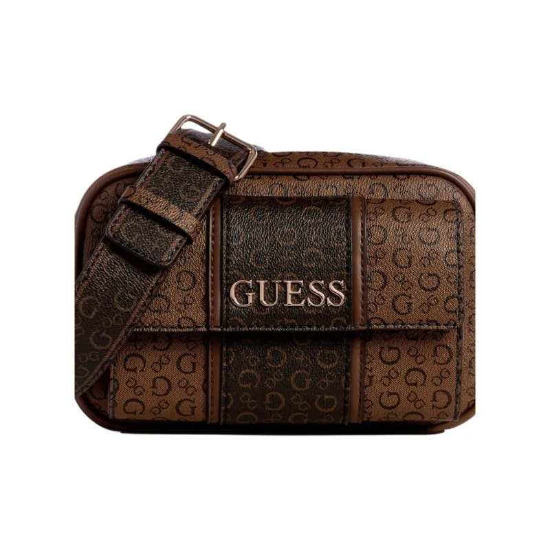 GUESS Artificial Leather Shoulder Bag Crossbody Bag Women's Dark Brown-3