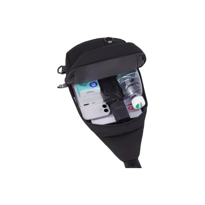 Tonlion Nylon Sling Bag Regular Unisex Black/White-2