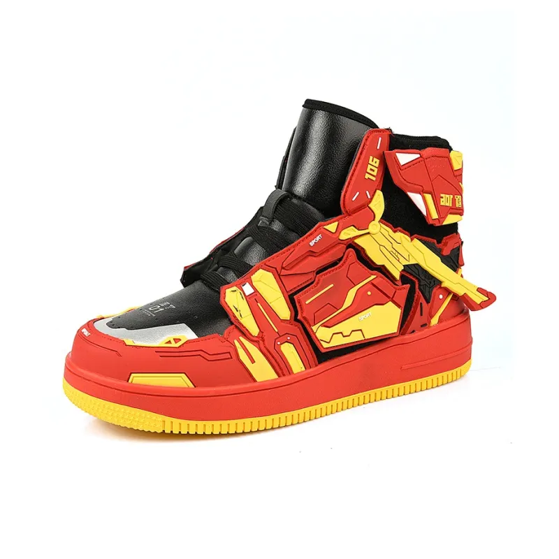 HERR TIGER Slip-Resistant Breathable High-Top Skateboard Shoes Unisex-11