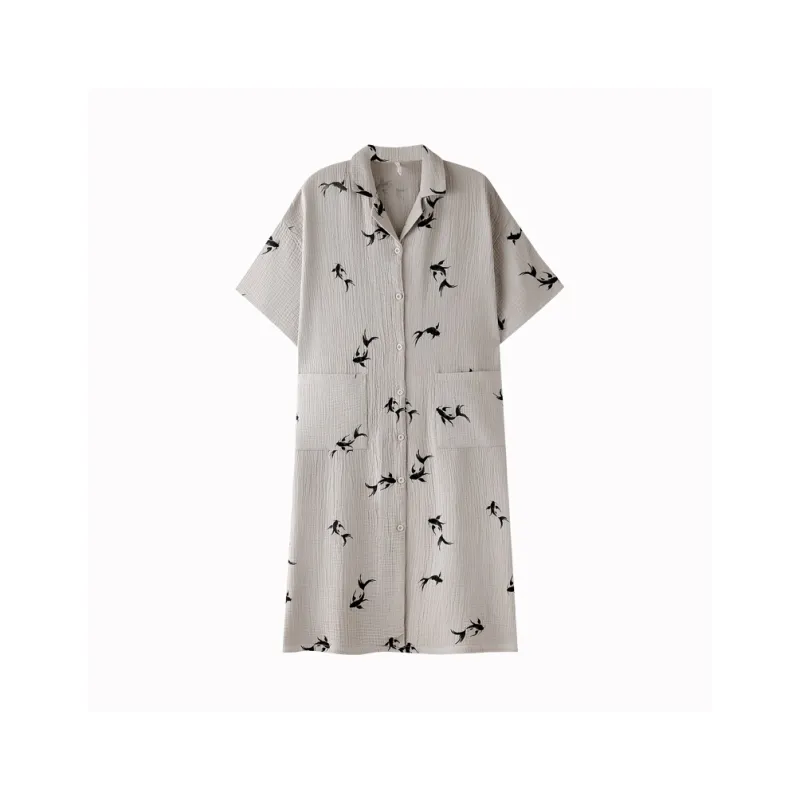 XIAFENYAN Nightgown Women's Gray-0