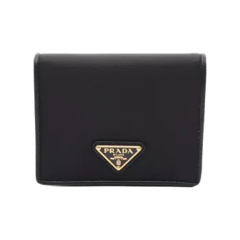 PRADA Leather Wallet Women's Black