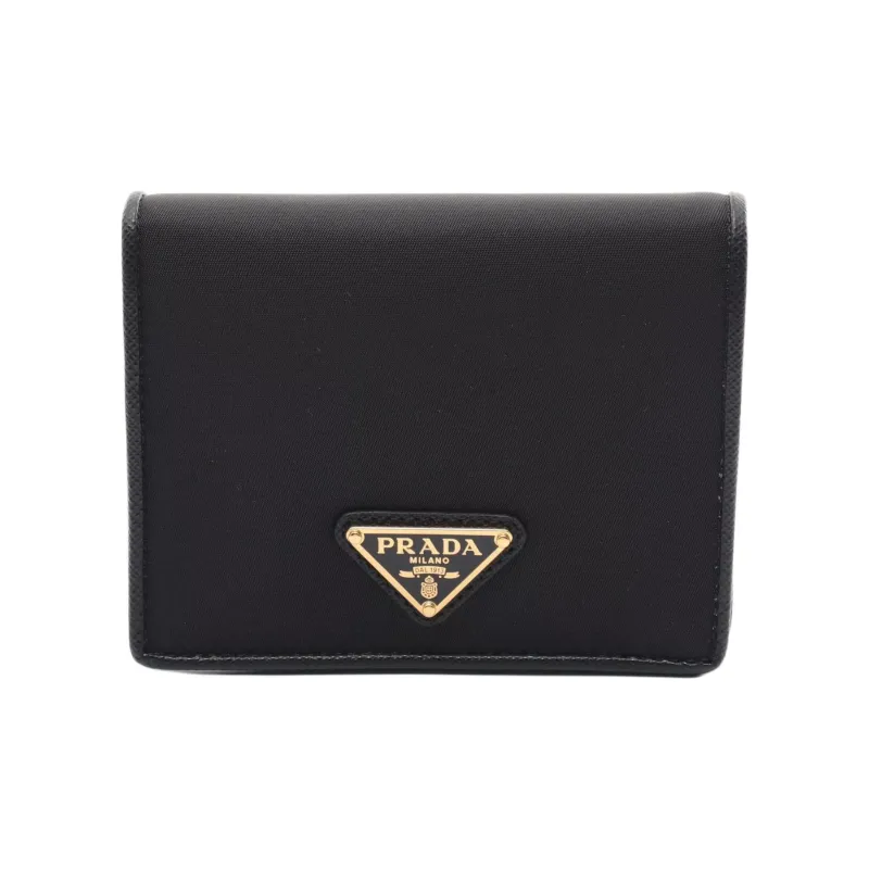 PRADA Leather Wallet Women's Black-0