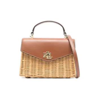 LAUREN RALPH LAUREN Leather One Shoulder Handbag Small Size Women's Brown