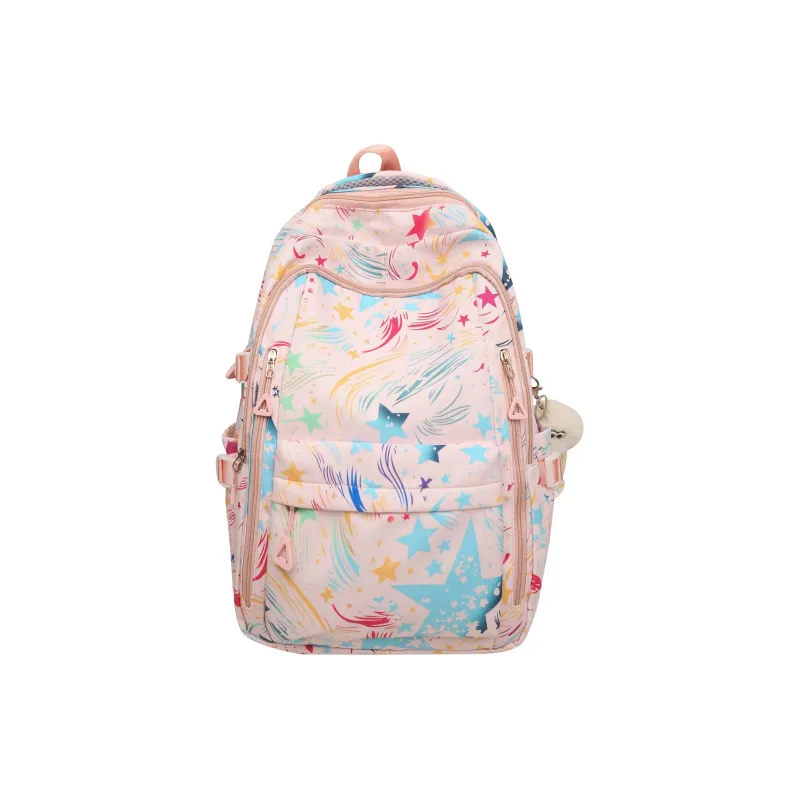 URBAN FOREST Nylon Backpack Women's Black/White/Purple/Pink-10