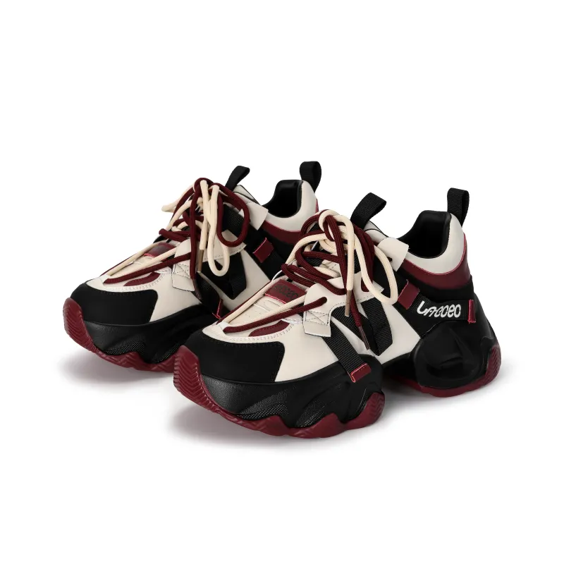 FAICCIA Low Top Chunky Sneakers Women's Angela Red-2