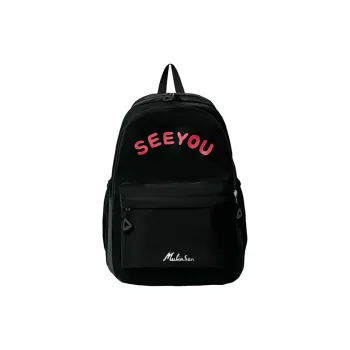 Mulinsen Nylon Backpack Unisex Black/White/Yellow