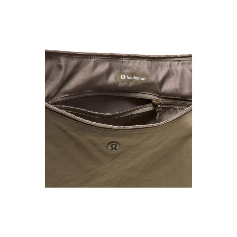 Lululemon Recycled Nylon Shoulder Bag Large Size Unisex Brown-3