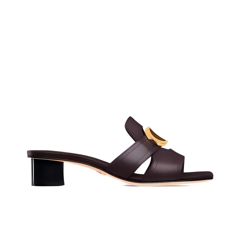 DIOR 30 Montaigne Slip-Resistant Slide Slippers 3.5cm Women's Russet-1