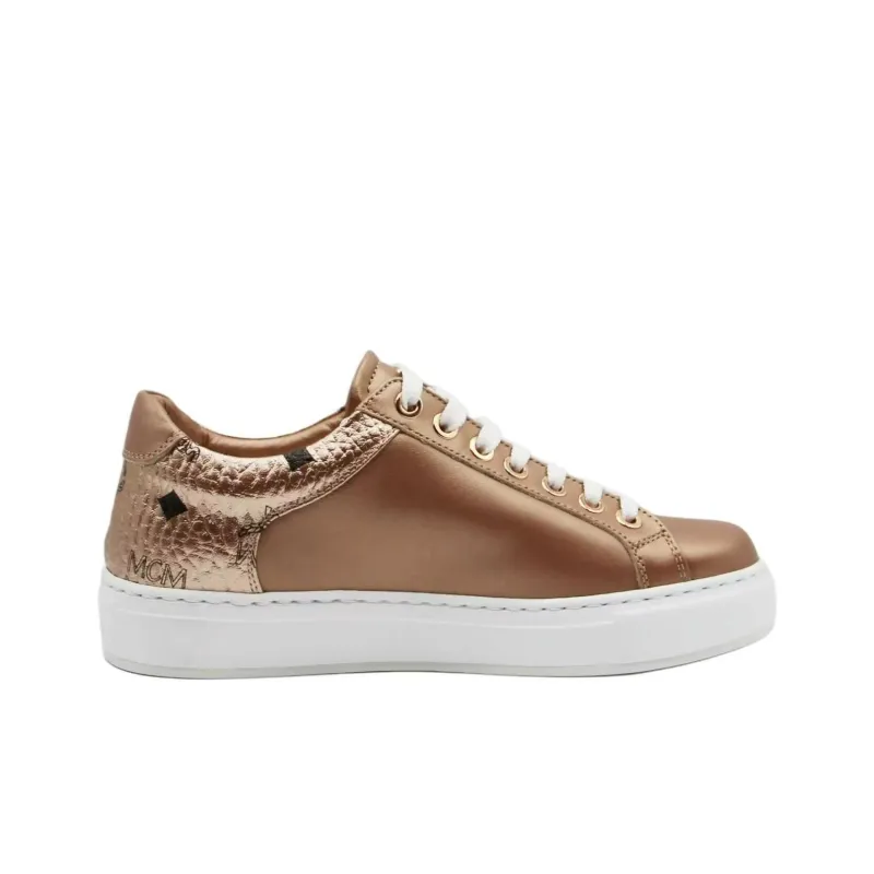 MCM Low Top Skateboard Shoes Women's Rose Gold-1