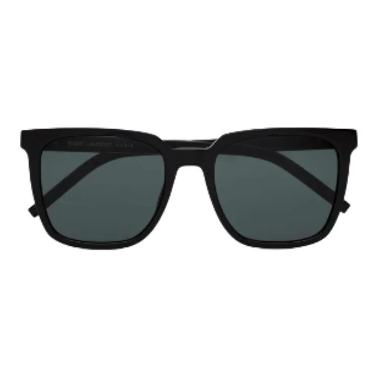 SAINT LAURENT Plastic Acetate Polyamide Oval Sunglasses Unisex Black-1