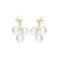 Grape Pearl Stud Earring-Gold