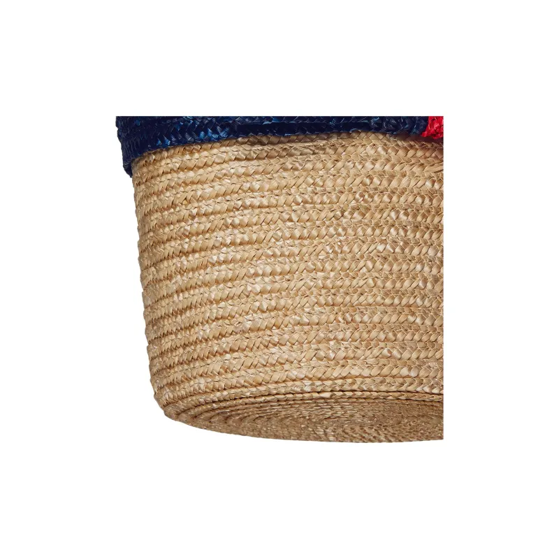 GUCCI Straw Bucket Bags Handbags Kids' Natural & Blue & Red-6