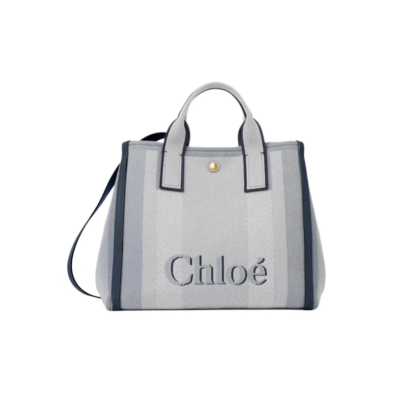 Chloe Cotton Tote Bag, Shopping Bag, Shoulder Bag, Handbag Regular Women's Blue-0
