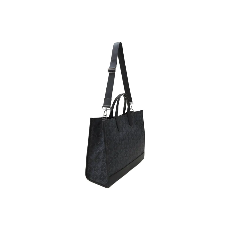 MICHAEL KORS Hudson Artificial Leather Tote Bag, Shopping Bag, Shoulder Bag, Handbag Men's Dark Blue-3