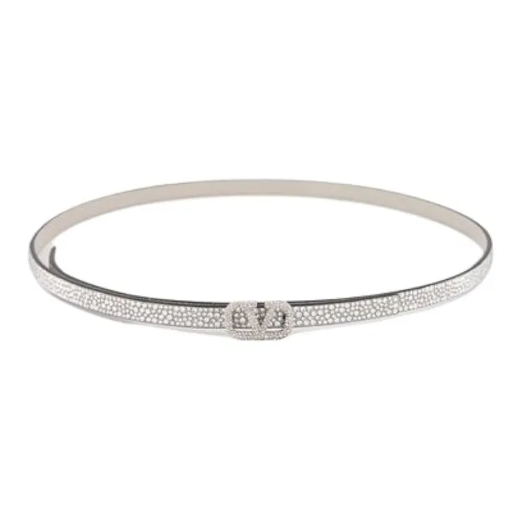 Valentino VLogo Plaque Embellished Belt-0
