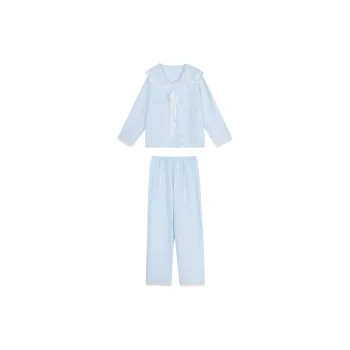 Joycefuuu Bra Pajama Set Women's Light Blue