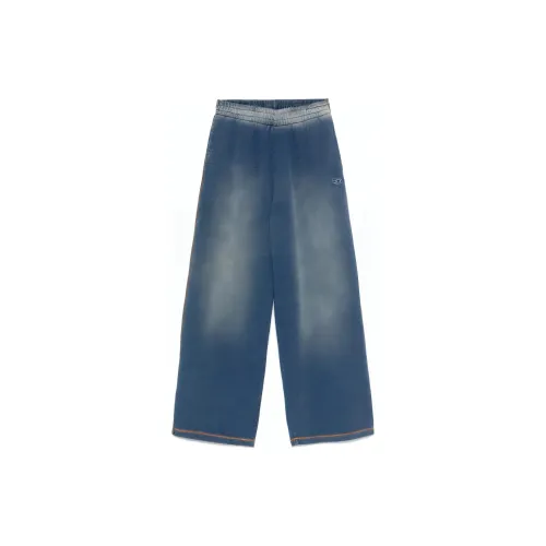 DIESEL Logo Embroidered Wide Leg Sweatpants