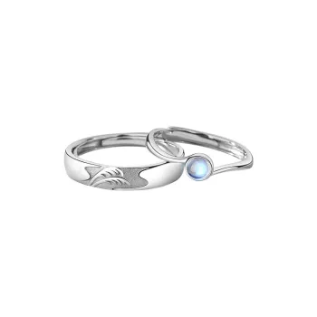 SINO GEM Moonstone Colored Gemstone Rings Unisex
