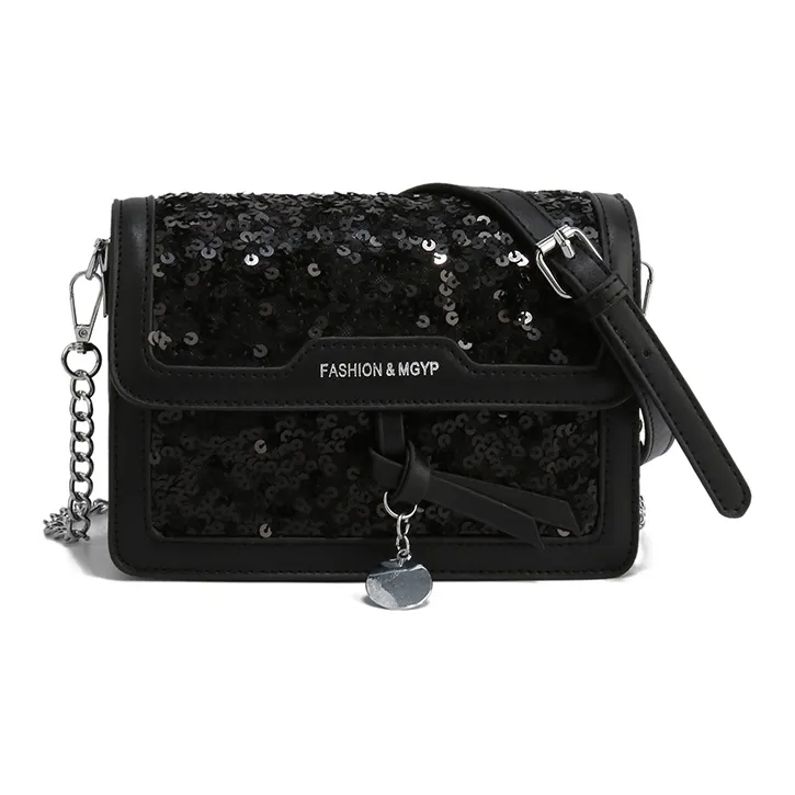 BGAY PU Shoulder Bag, Crossbody Bag Women's Black/Silver-0