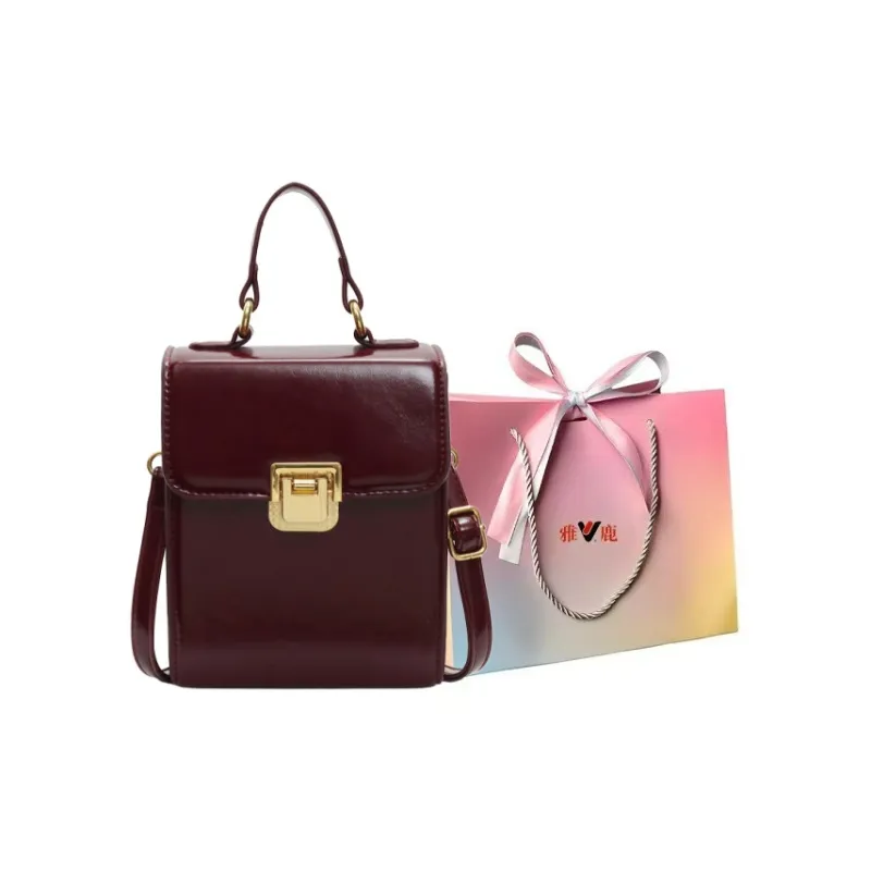Yalu PU Crossbody Handbag Regular Women's Black/Ancora Red/Brown/Coffee-6