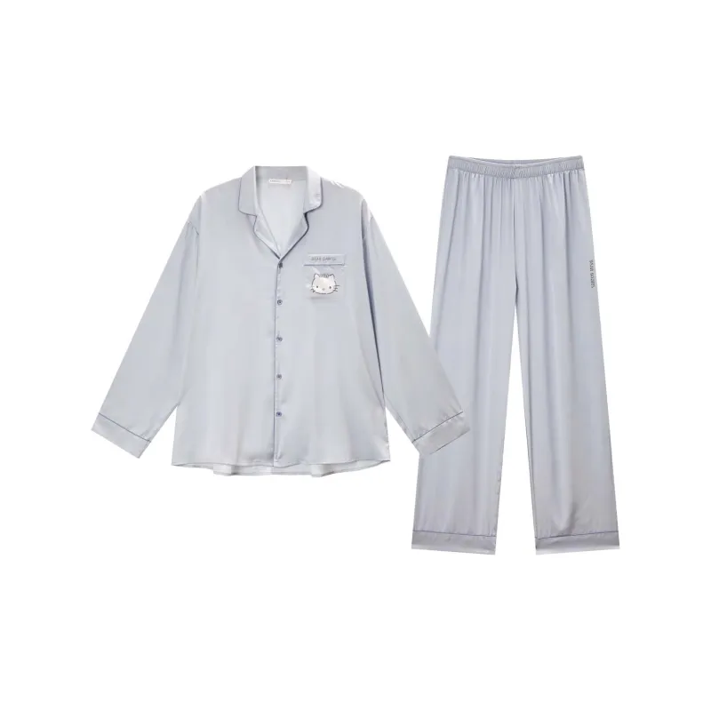 GUKOO x Hello Kitty Sanrio Series Pajama Set Men's Lead Gray-1