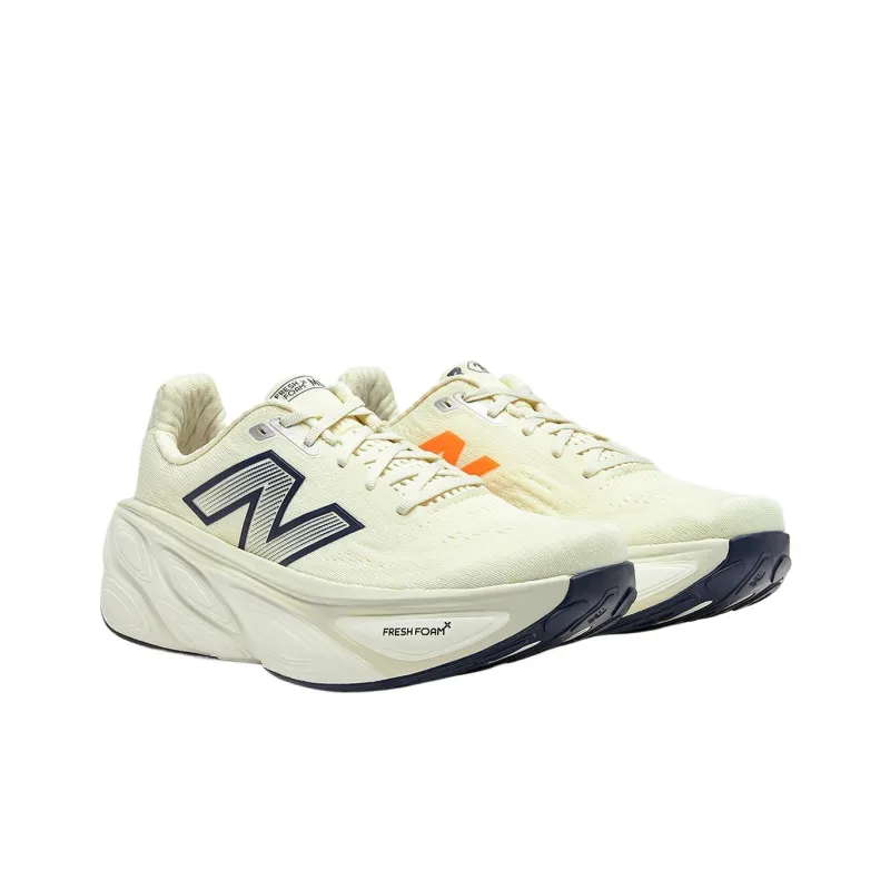 New Balance Fresh Foam X More V5 Abrasion Resistant Low Top Running Shoes Men's Ivory-2