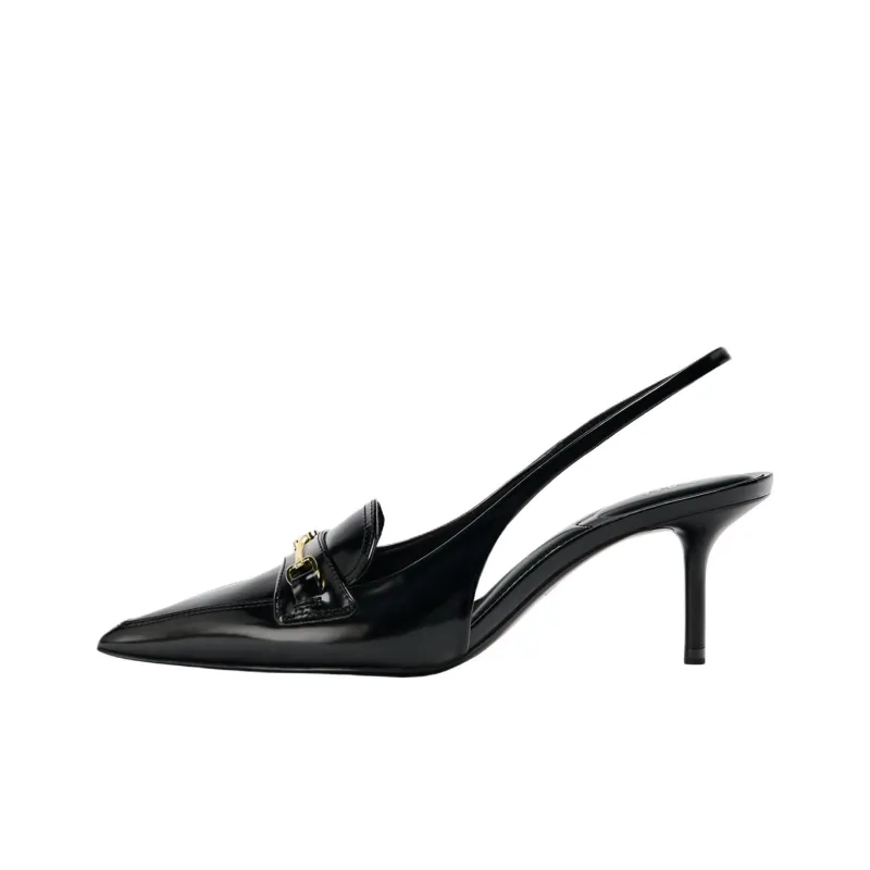 ZARA Slim Heel High Heels 7cm Women's Black-0
