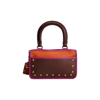 COACH Britt Glove Leather Clutch Shoulder Bag Crossbody Bag Handbag Small Size Women's Dark Brown