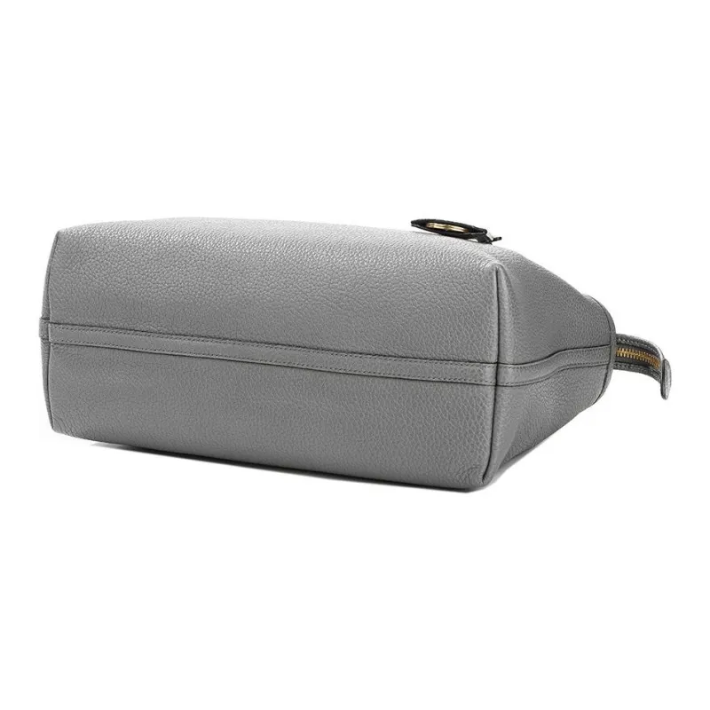 PRADA Calfskin Tote Bag Shopping Bag Shoulder Bags Women's Gray-5