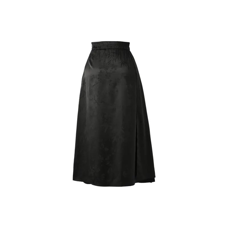 SNBL Casual Long Skirts Women's Black-1