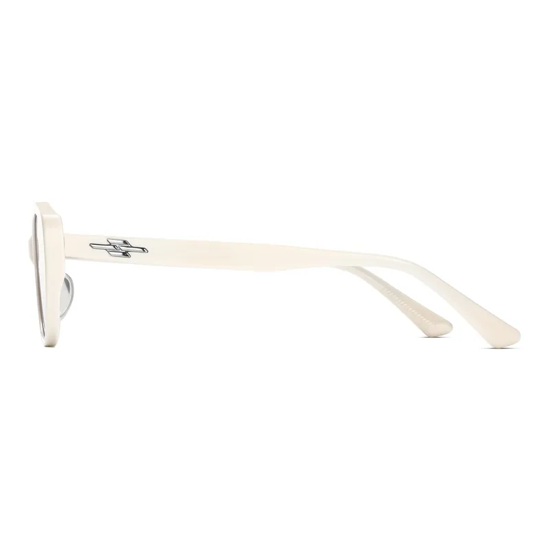 LOHO Plate Frame Cat Eye Sunglasses Unisex Pink White-2