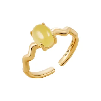 Amber Lollipop Venus Collection Beeswax Yellow Amber Rings Unisex