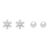 Snowflake Stud Earrings 2-Piece Set