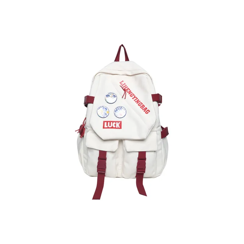 URBAN FOREST Nylon Backpack Unisex White/Black/Purple/Blue-0