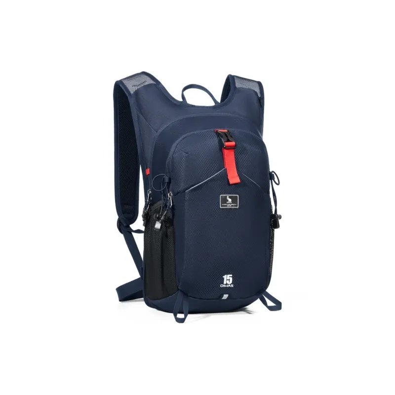 OIWAS Fabric Backpack Unisex Black/Dark Blue/Dark Gray-7
