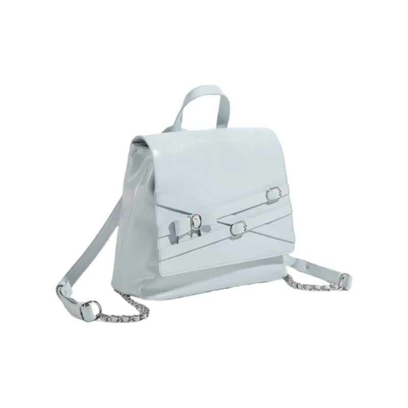 NOMK PU One Shoulder Handbag, Backpack Regular Women's Blue/Black/Silver-1