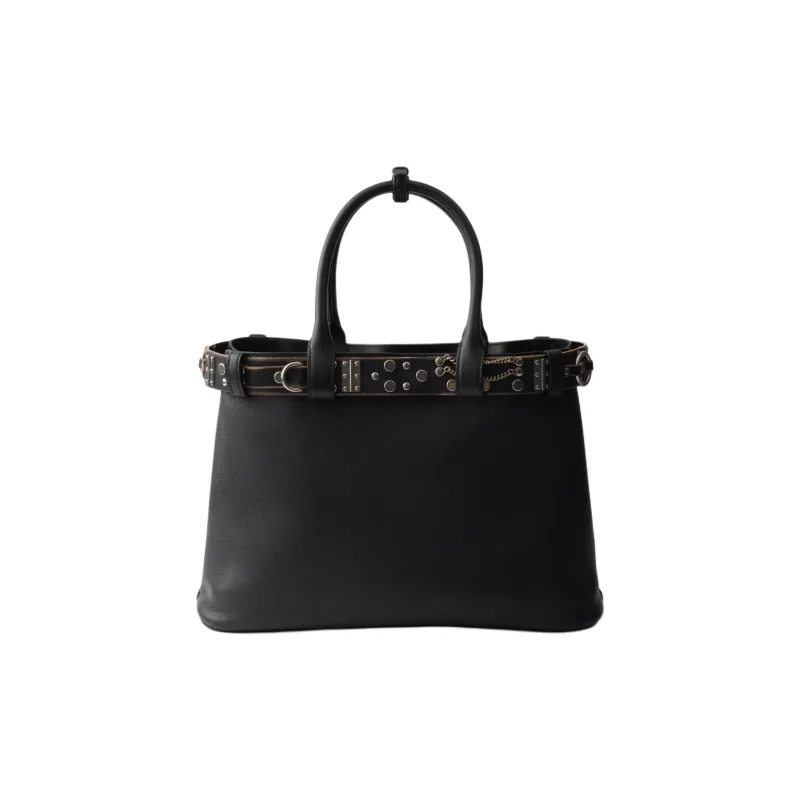PRADA Cow Leather Tote Bag, Shopping Bag, Shoulder Bag, Crossbody Bag, Handbag Large Size Women's Black-2