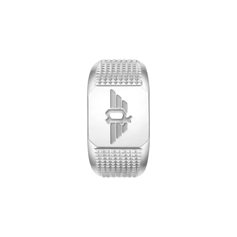 Police Stainless Steel, Silver Rings Men's Silver-1