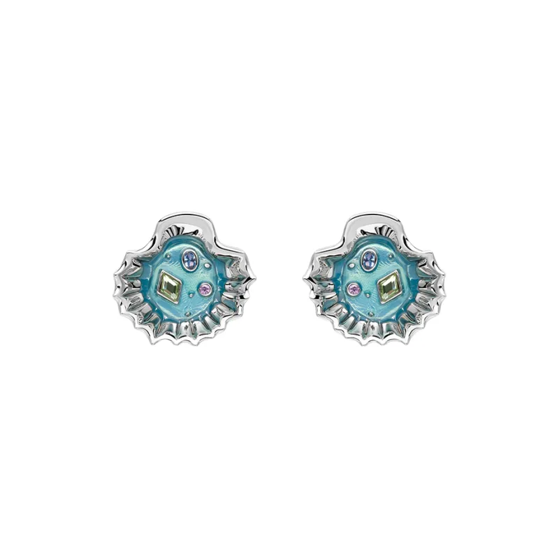 Lazysuri Zircon Enamel Stud Earrings Unisex-1