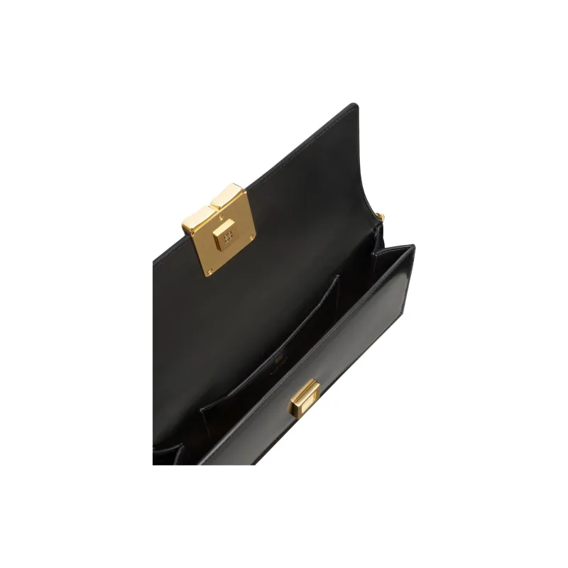 Givenchy 4G Liquid Calfskin One Shoulder Clutch Women's Black-4
