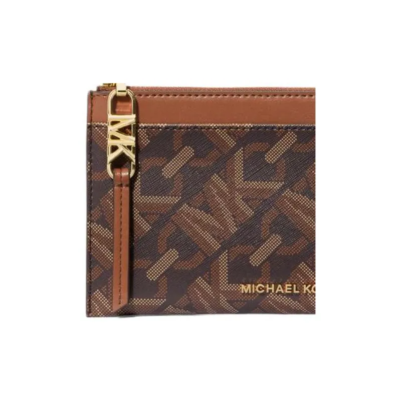 MICHAEL KORS Coated Canvas Wallets Card Holders Large Size Women's Brown-4