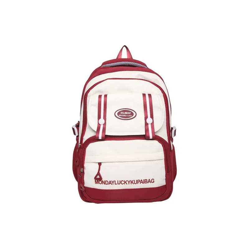 Travel Nylon Backpack Unisex Red/Blue/Black/Khaki/Purple-0
