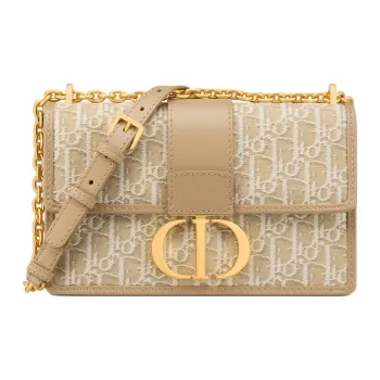 DIOR 30 Montaigne Cotton Shoulder Bag, Crossbody Bag Women's Beige