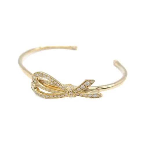 TIFFANY & CO. 2010s 18kt Rose Gold Bow Diamond Bangle Bracelet