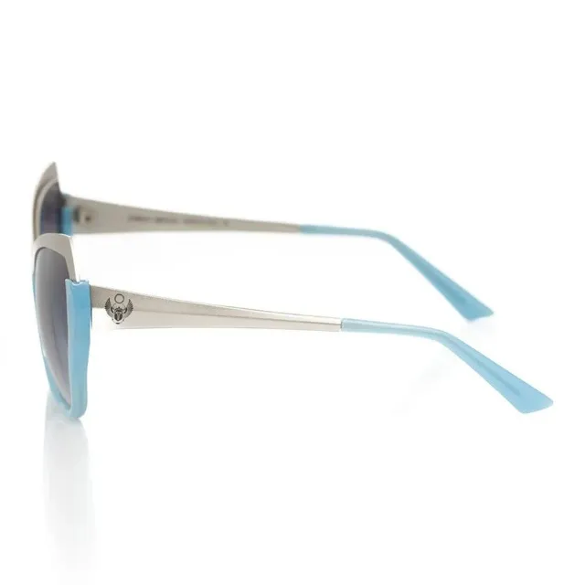 Frankie Morello Metal Cat Eye Sunglasses Women's Blue-2